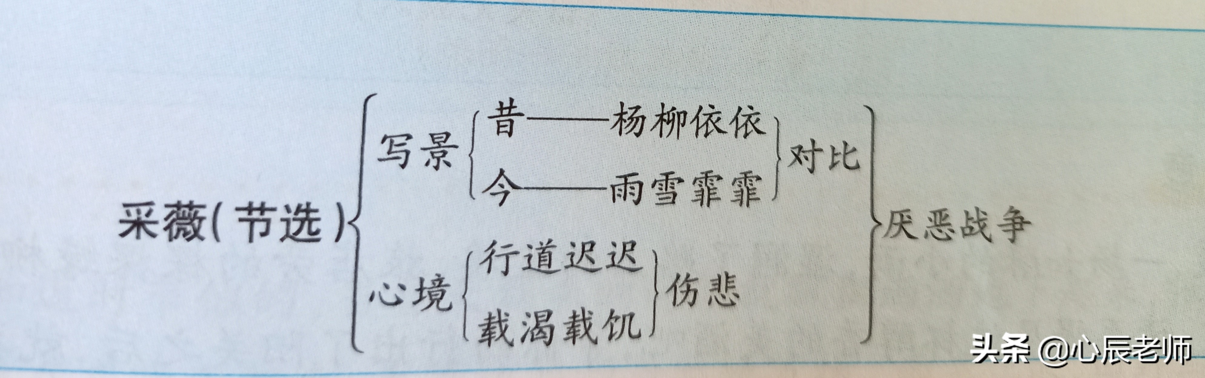 六年级语文下册古诗词诵读第1首《采薇（节选）》的笔记和知识点