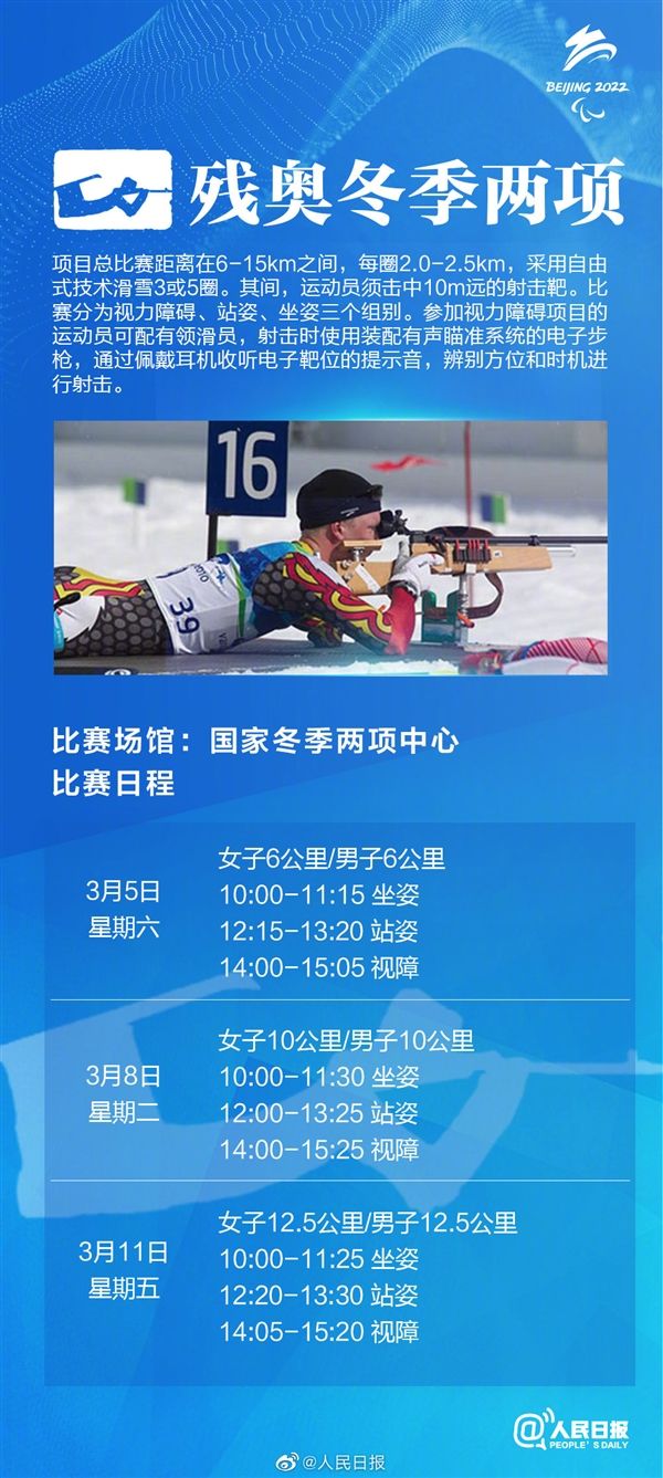 冬残奥会赛程表出炉！96名中国健儿参赛：开幕式导演也是张艺谋