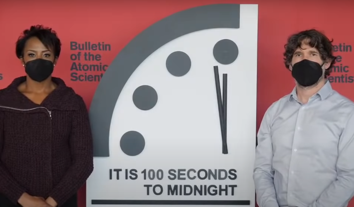 2022年世界末日时钟处于何时？距离午夜还有多久？