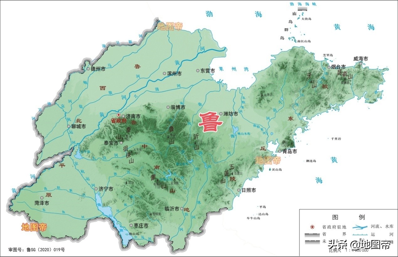 17张地形图，快速了解山东省各市