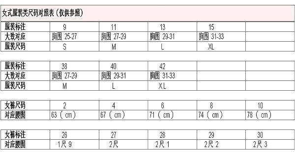 史上最全衣服、裤子、鞋子、文胸尺码对照表！你值得拥有