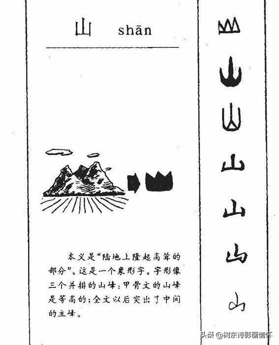 阅读“山”字起源，了解“山”字含义，笑看大好河“山”