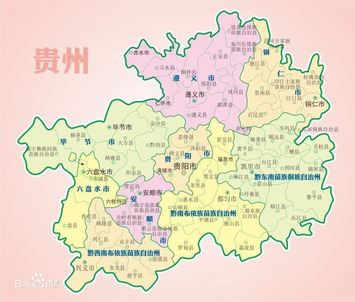 贵州车牌字母代码地图