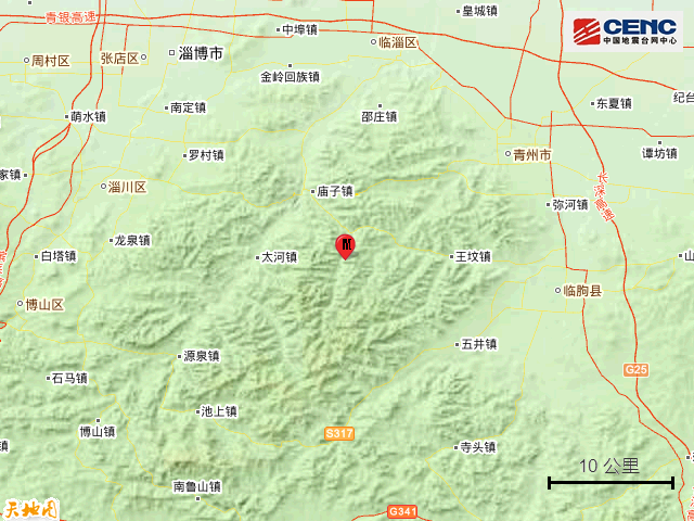 山东潍坊市青州市发生3.4级地震