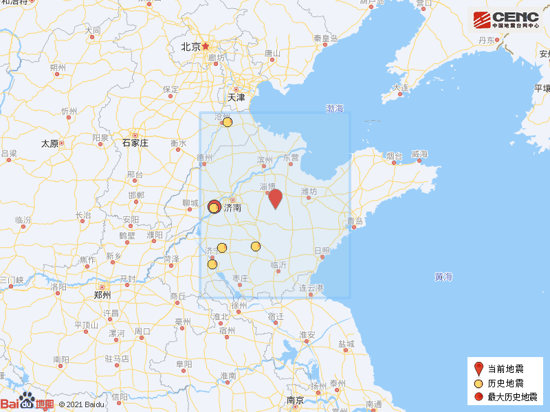 山东潍坊市青州市发生3.4级地震