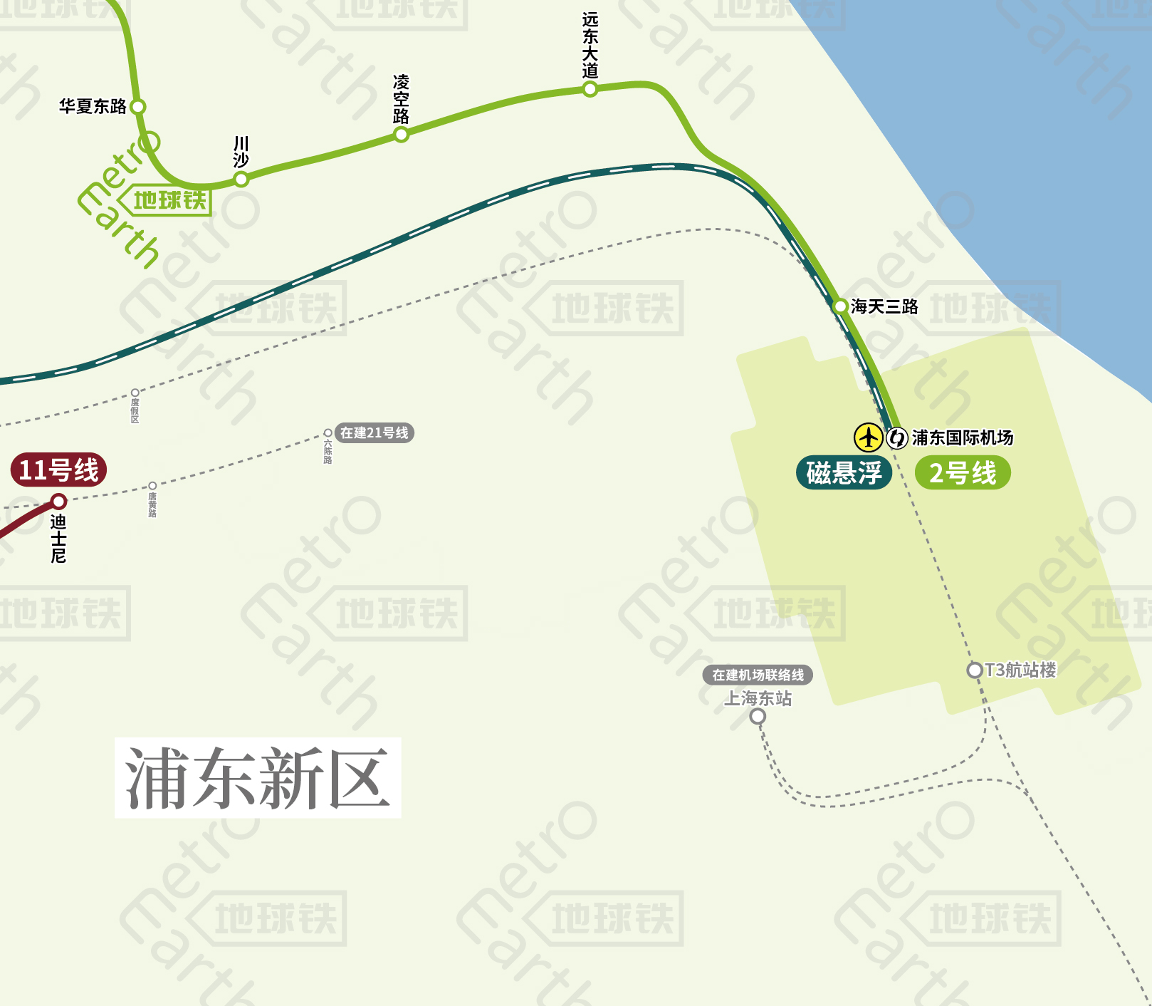 上海轨道交通运营(在建)线路图，上海地铁全图高清