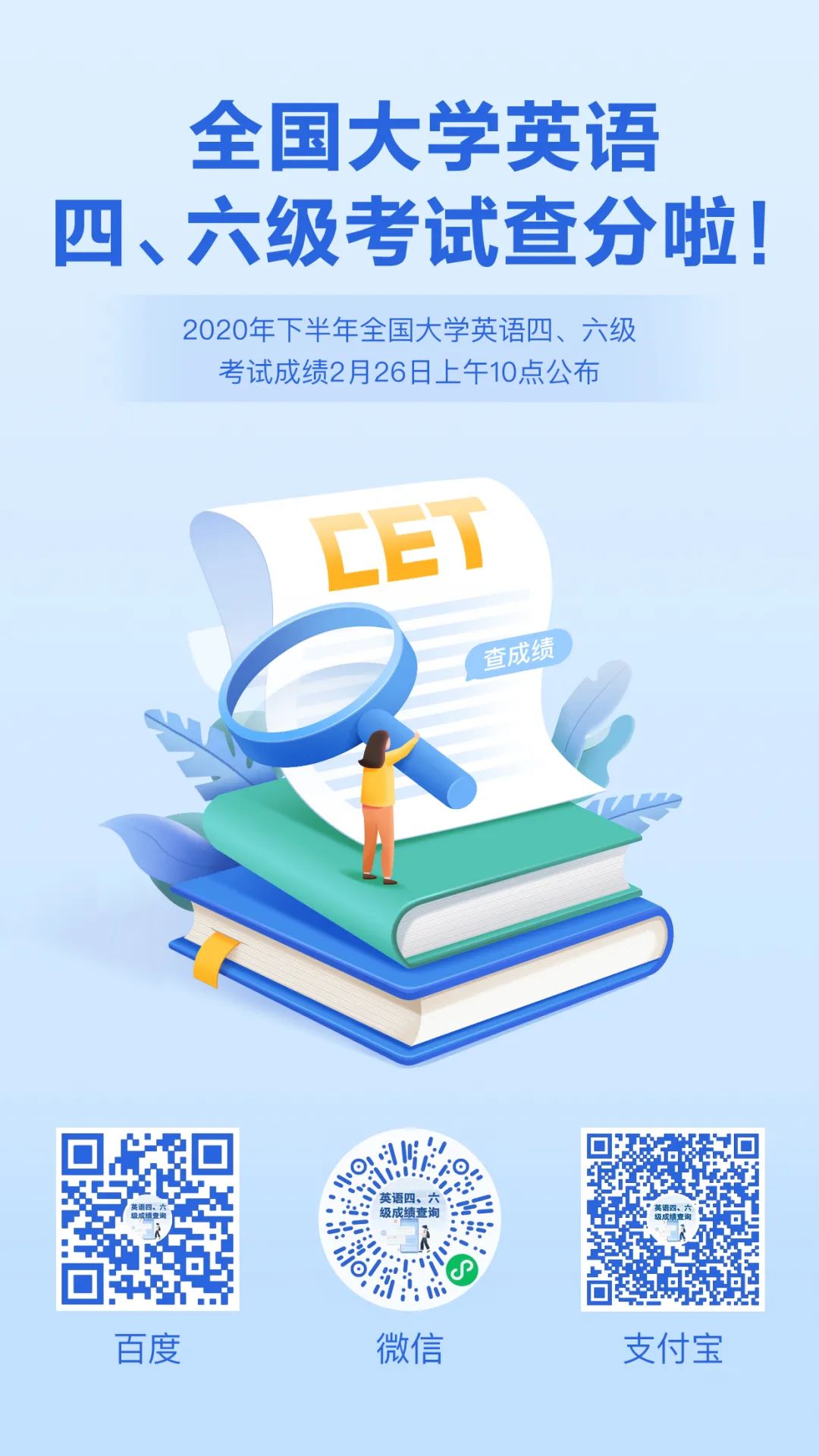 全国大学英语四、六级考试成绩查询入口→